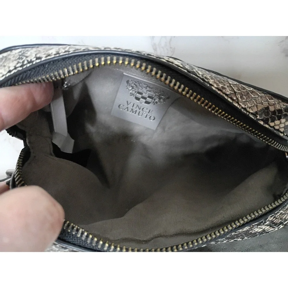 VINCE CAMUTO Black &‎ Snakeskin Leather Crossbody Bag - NWOT